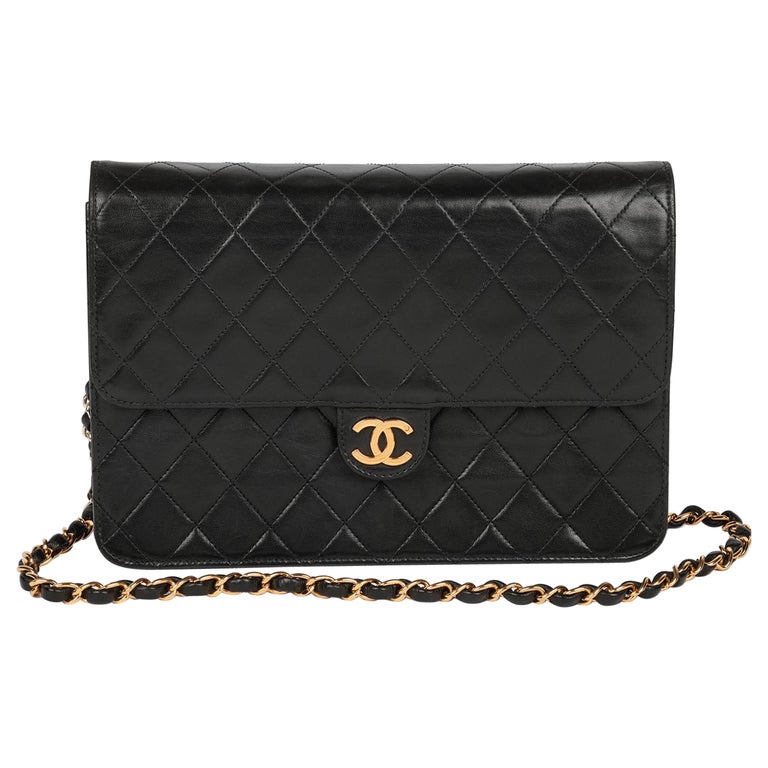Chanel Black Quilted Lambskin Vintage Medium Classic Single Flap