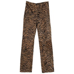 Vintage Gianni Versace tiger-print pony hair leather pants, fw 1999