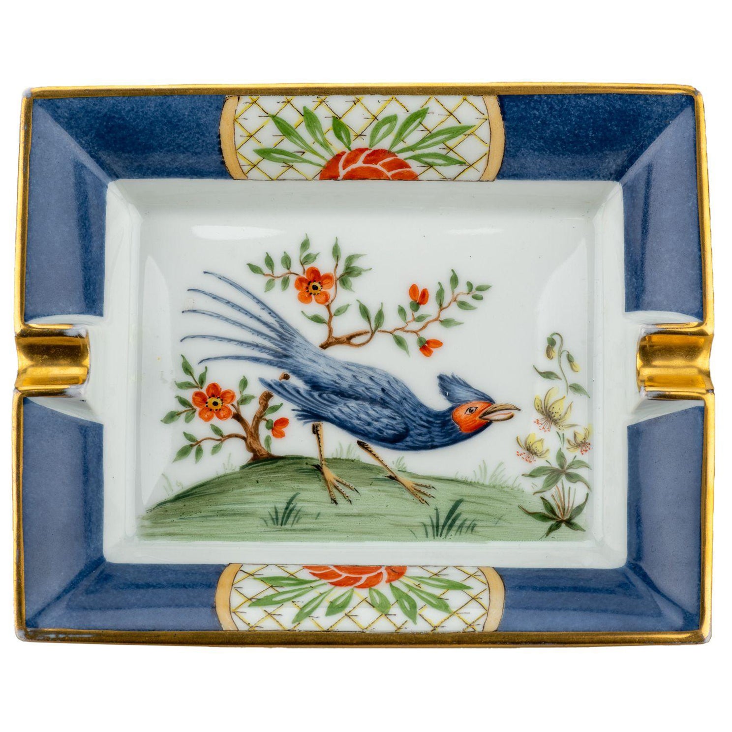 Hermes Blue Bird Porcelain Ashtray For Sale