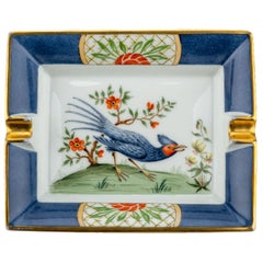Vintage Hermes Blue Bird Porcelain Ashtray