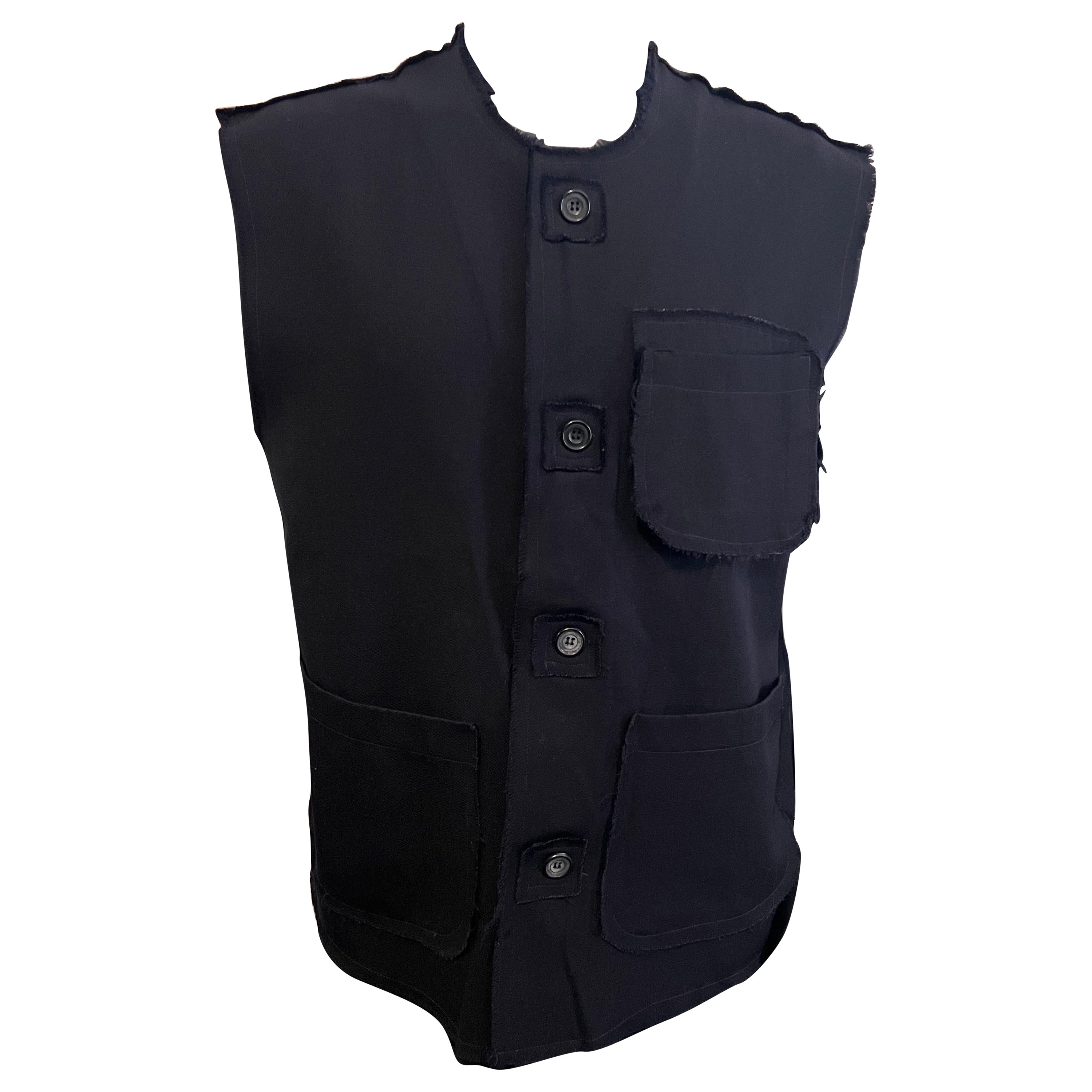 Vintage 1990’s Paul Smith oversized deconstructed gilet/vest in deep navy colour For Sale at 1stDibs