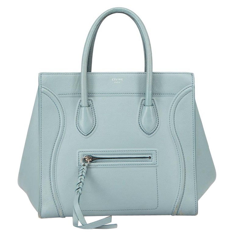 Céline Women's Blushed Blue Leather Medium Luggage Phantom Tote For Sale at  1stDibs