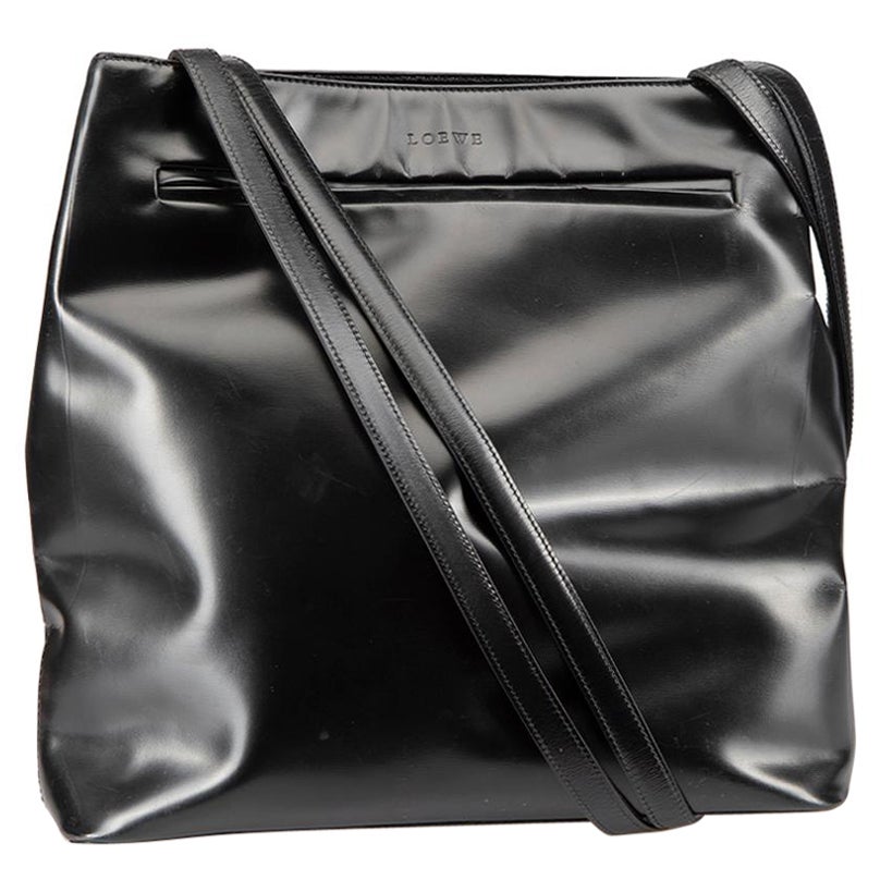 Loewe Women's Black Leather Top Handle Tote Bag For Sale