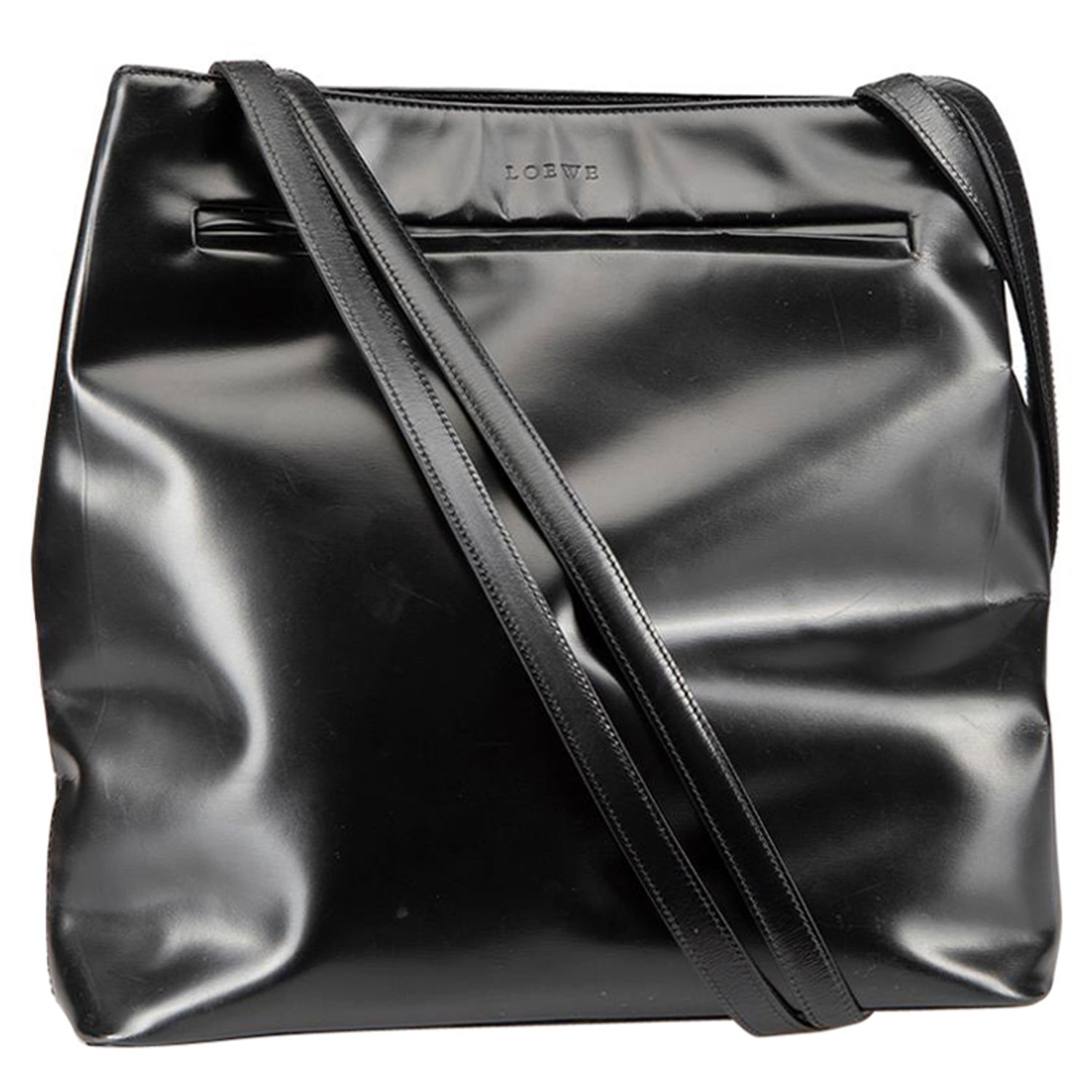 T Tote bag in Anagram jacquard and calfskin Navy/Black - LOEWE