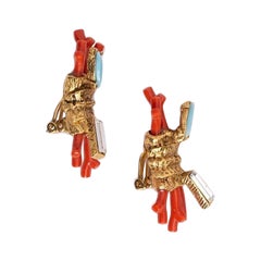 Christian Lacroix Gilted Metal Clip-on Earrings