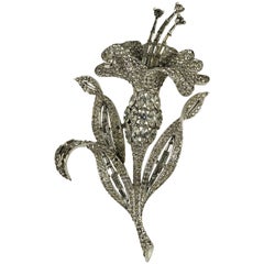 Vintage Rare Marcel Boucher Art Deco Pave Lily 