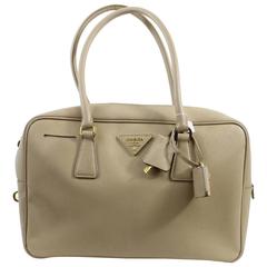 Prada Safiano Beige Leather Shoulder Bag 8