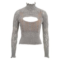 Vivienne Westwood metallic silver knitted corset sweater, fw 1993