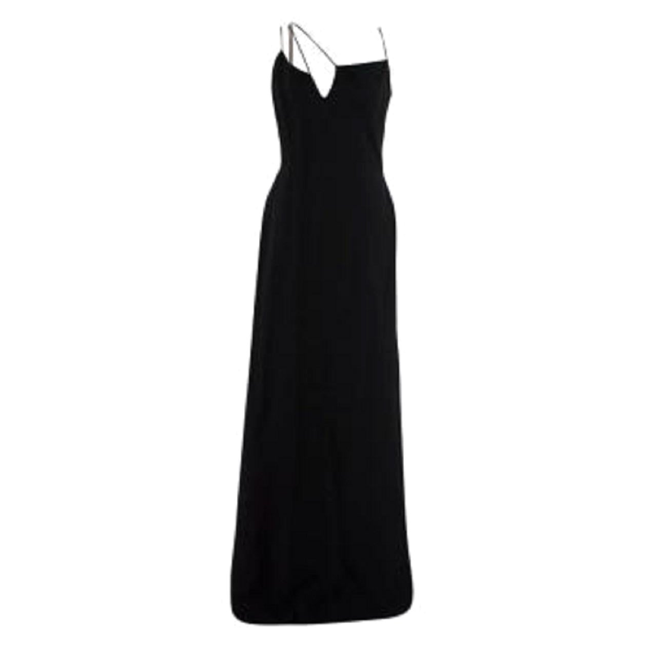 Victoria Beckham Black Asymmetric Strappy Gown For Sale at 1stDibs