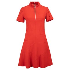 Dior Women's Red Zip Front Mini Dress