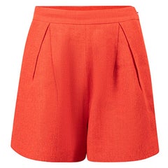 Giambattista Valli Women's Red Woven High Rise Shorts