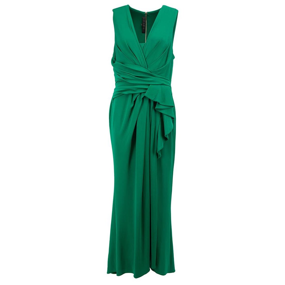 Elie Saab Women's Emerald Green Ruffled Maxi Dress