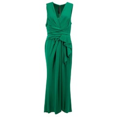 Elie Saab Women's Emerald Green Ruffled Maxi Dress