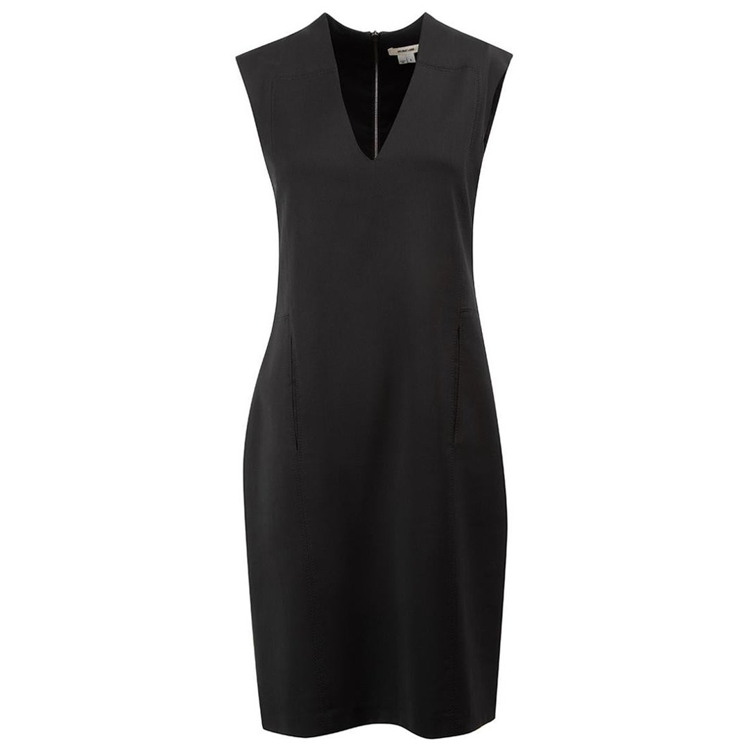 Helmut Lang Women's Black V Neck Sleeveless Mini Dress