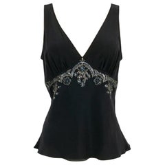 Christian Dior Silk Top Embroidered with Beads and Sequins