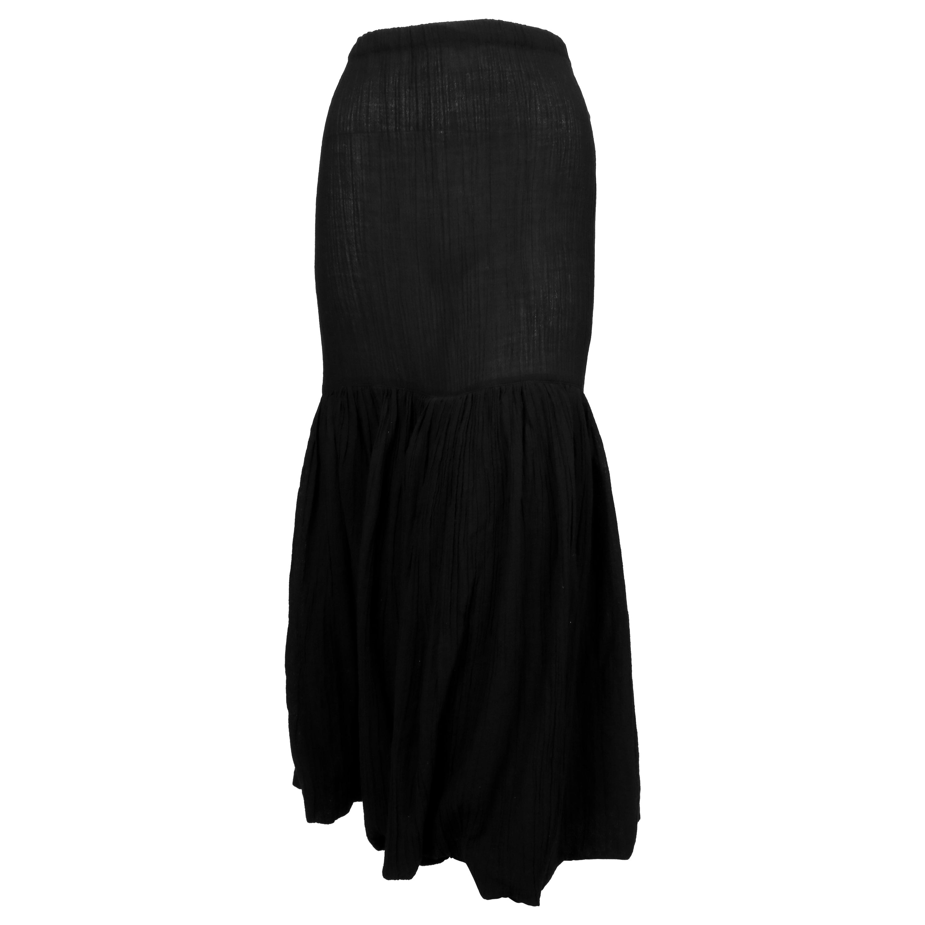 1990's ROMEO GIGLI black gauze broomstick skirt For Sale