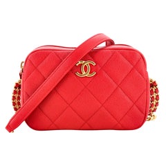 Chanel Chain Melody Camera Bag Quilted Caviar Small