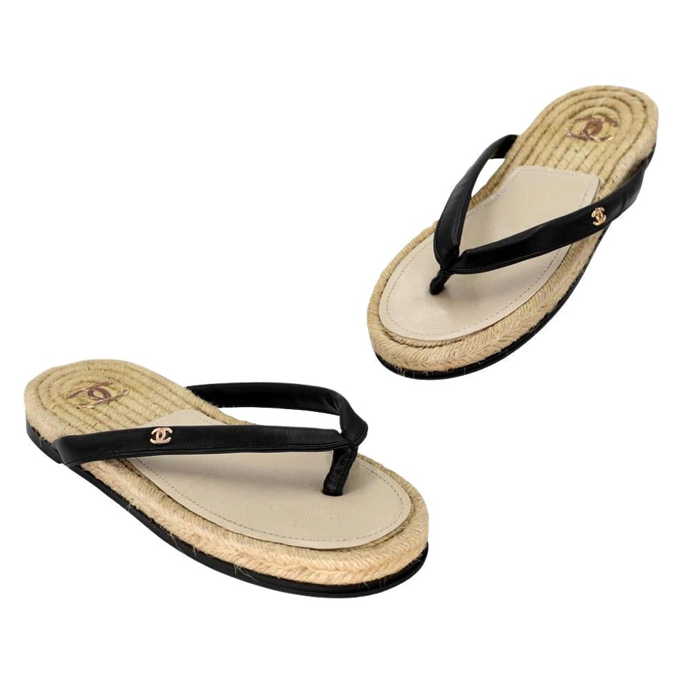 Chanel Thong 36 Summer Beach Sandals CC-S0829-0008 - 1stDibs