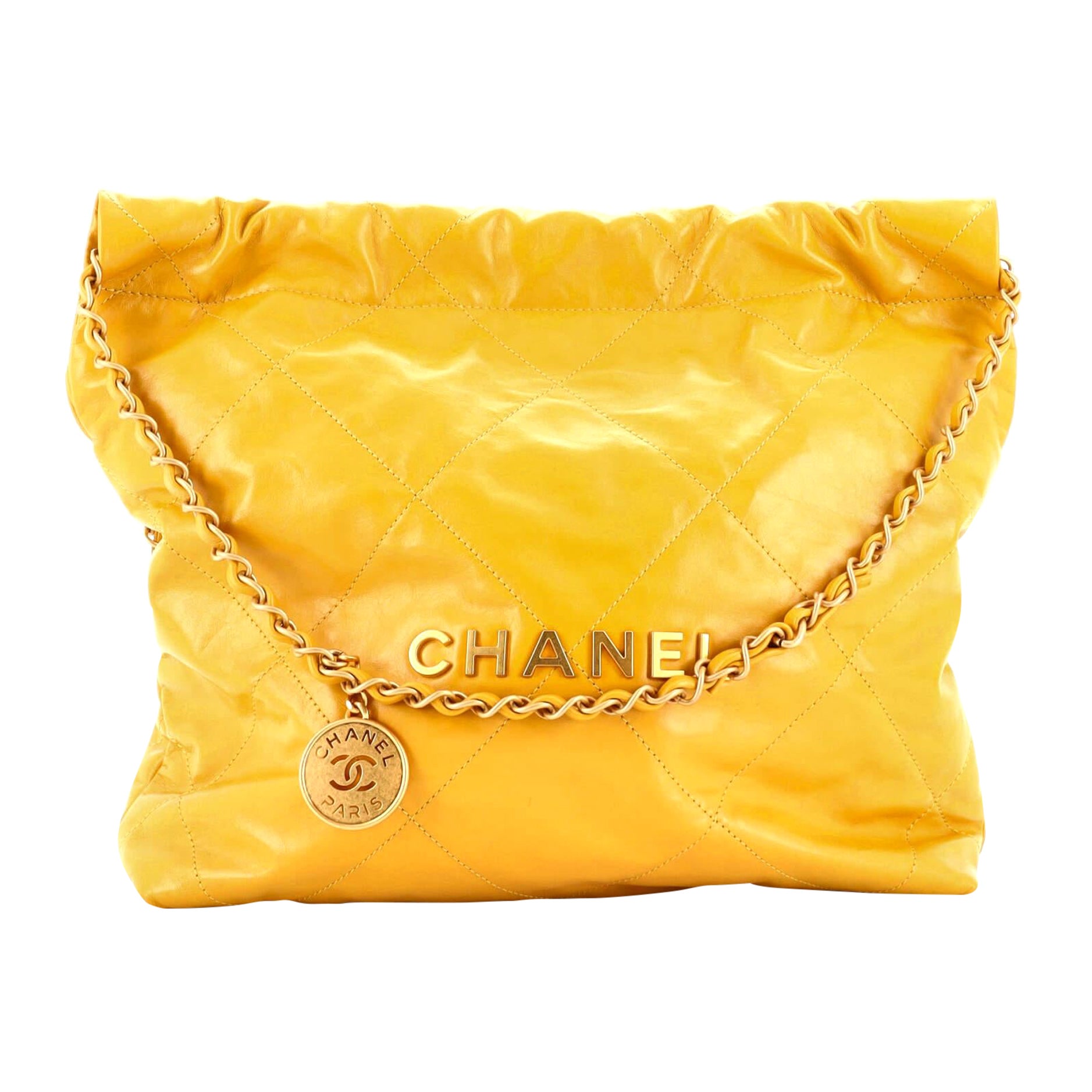 Chanel 22 Chain Hobo Quilted Calfskin Small at 1stDibs