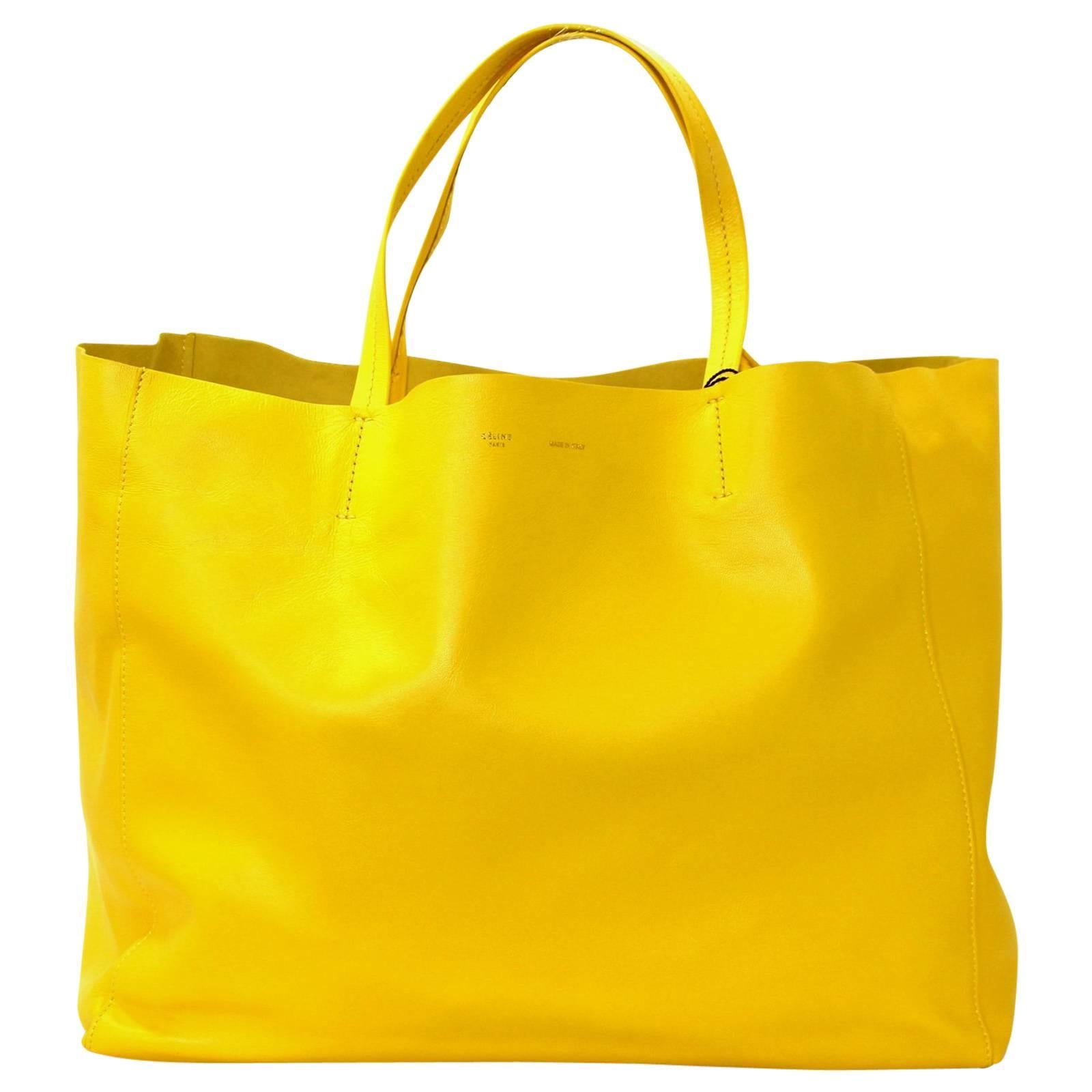 Celine Yellow Cabas Tote Bag- Sun Lambskin