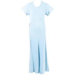 Comme des Garcons Baby Blue Short Sleeve Scoop Neck Maxi Dress
