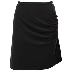 Helmut Lang Women's Black Strap Twist Accent Mini Skirt