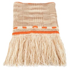 Missoni - Écharpe en laine beige à bordure à pompons pour femme