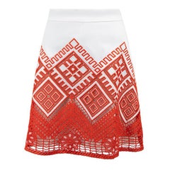 Temperley London Weiß & Rot Broderie Anglaise Minirock für Damen