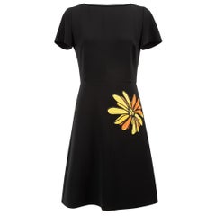 Moschino Women's Boutique Moschino Black Flower Embroidered Mini Dress