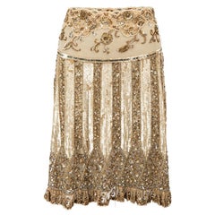 Valentino Damen Gold Pailletten verschönert knielang Rock
