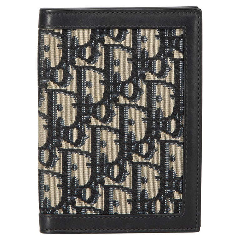 Dior Portefeuille oblique en cuir noir pour femme En vente sur 1stDibs | portefeuille  dior femme