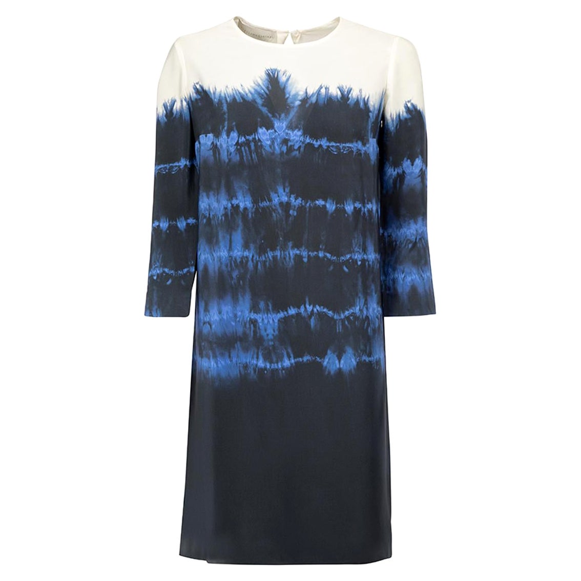 Stella McCartney Women's Blue Silk Tie Dye Print Dress For Sale