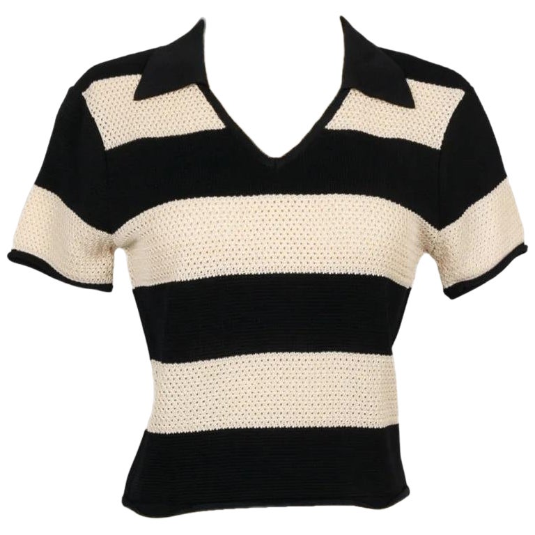 Christian Dior White Top with Stripes For Sale