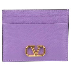 Valentino Women's Lilac Leather V Logo Cardholder