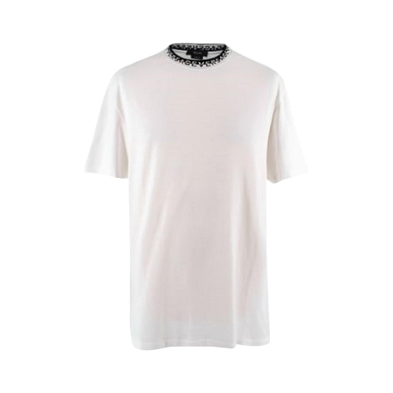 Versace Black and White Monogram Collar Tshirt For Sale at 1stDibs