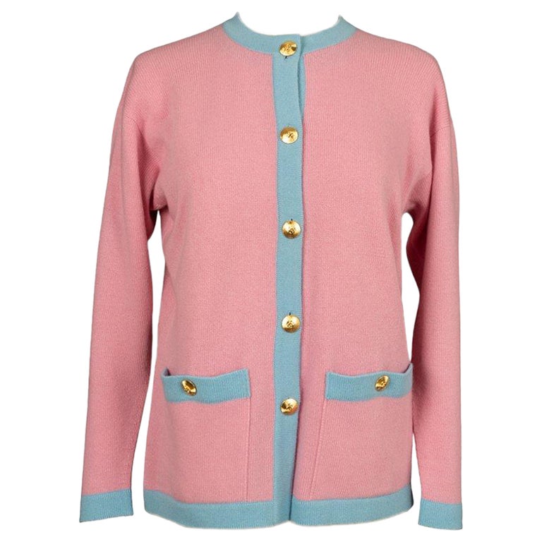 Chanel Twin-Set in Pink and Blue Cashmere at 1stDibs