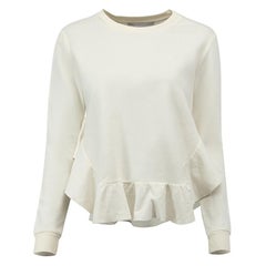 Stella McCartney - Sweat-shirt crème à bordure à volants pour femme