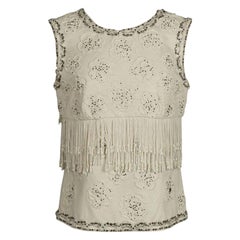 Chanel White Top Embroidered with Beads, Sequins & Silk Lining, Spring 2009