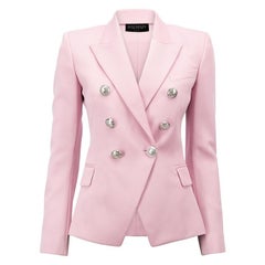 Balmain Damen Rosa Wolle Zweireiher Blazer