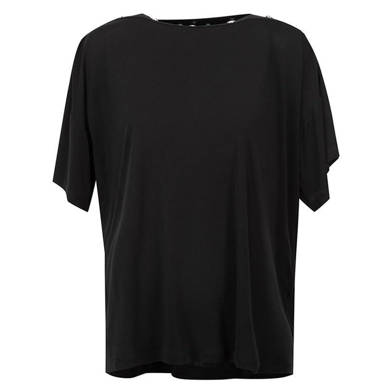 Watchful Foran Afsnit Givenchy Women's Black Silk Buttoned Neck Top For Sale at 1stDibs