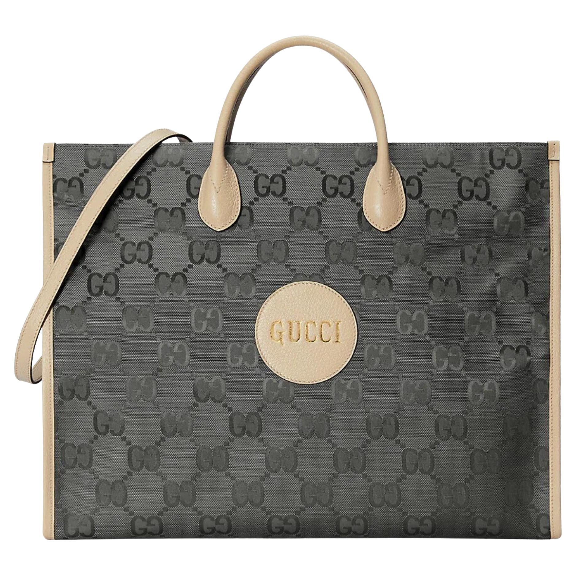 Gucci Nylon Grey Monogram Off The Grid Tote Bag Large For Sale