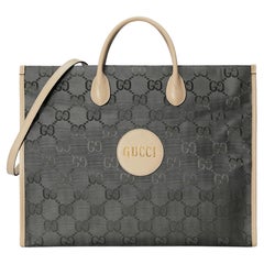 Used Gucci Nylon Grey Monogram Off The Grid Tote Bag Large