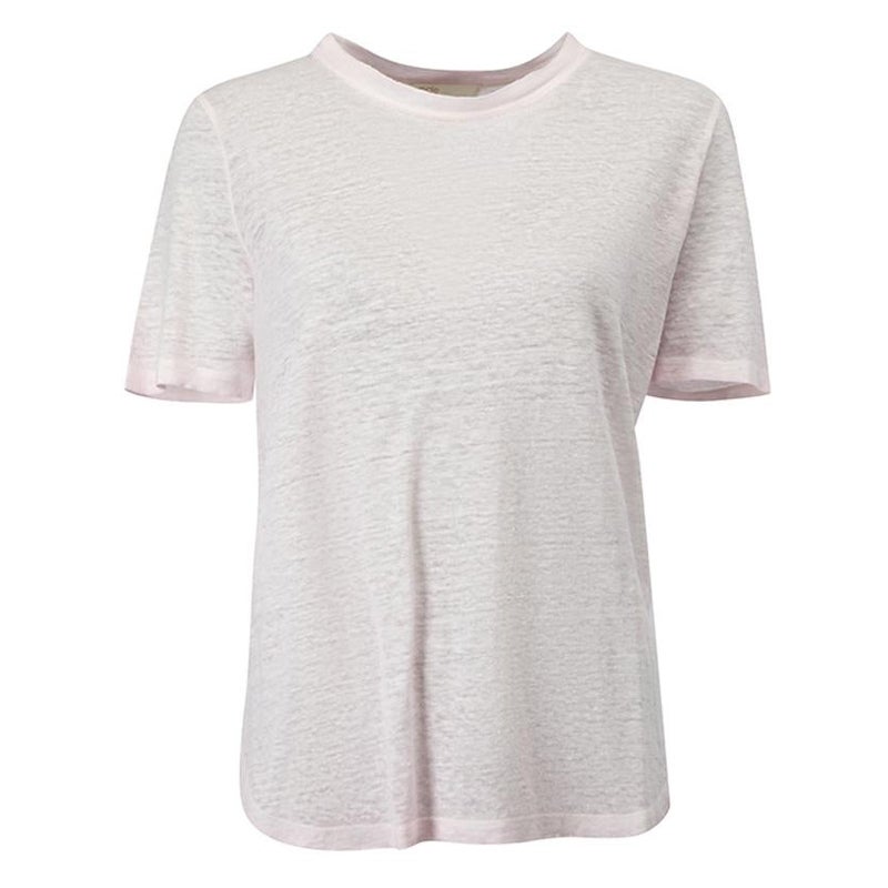 Maje Women's Pink Linen T-Shirt For Sale