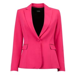 Karl Lagerfeld Women's Pink Zipper Detail Blazer
