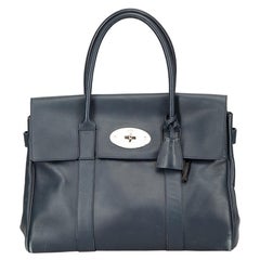 Borsa Bayswater da donna in pelle blu notte di Mulberry