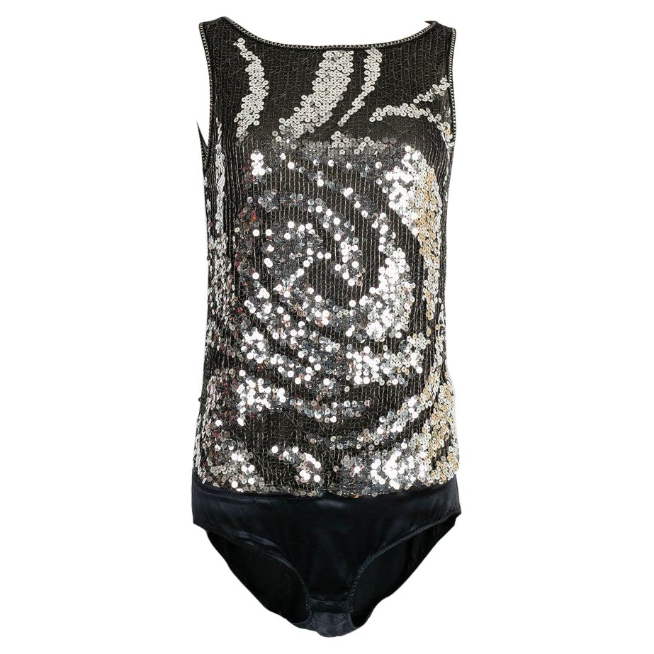 Chanel Silk Body Top Embroidered with Sequins, 2007 For Sale