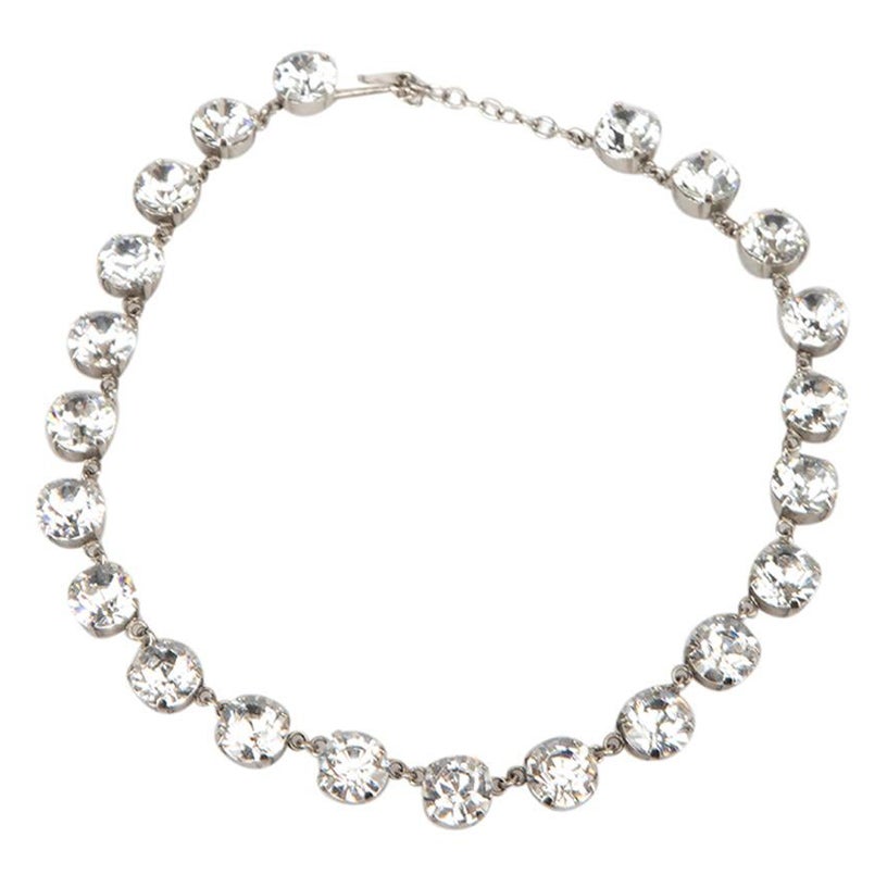 Balenciaga Women's Silver-Tone Crystal Collar Necklace