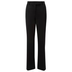 Fendi Women's Black Wool Straight Leg Suit Trousers