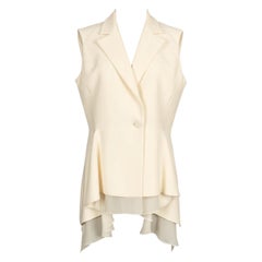 Christian Dior White Silk Crepe Vest