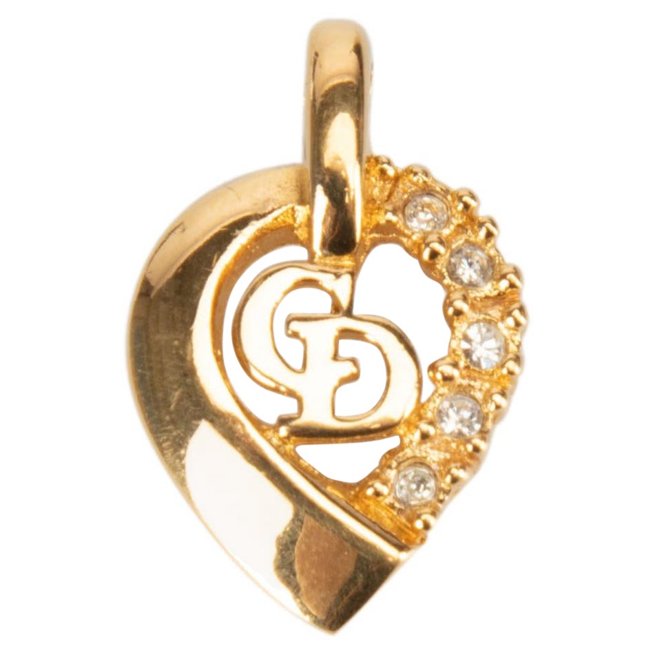 Dior Women's Gold CD Gemstone Pendant For Sale